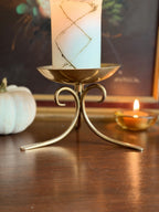 Vintage Brass Pillar Candle Holder