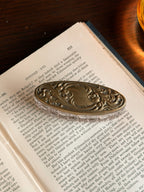 Antique Glass + Brass Lid Trinket Dish