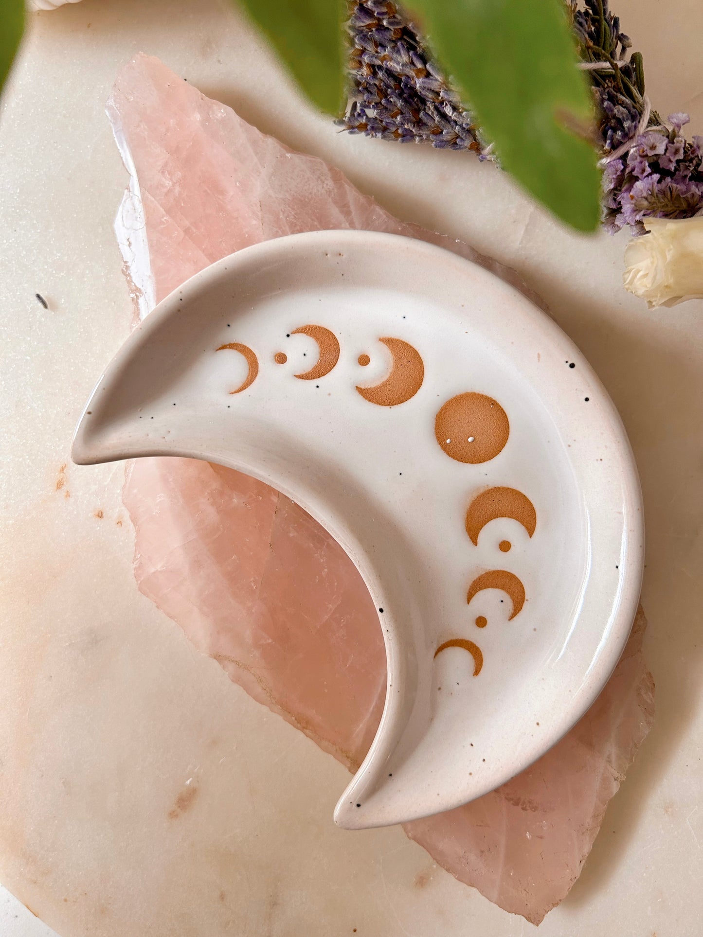 Moonphase Moon Shaped Ceramic Trinket Dish