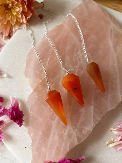 Carnelian Crystal Pendulum