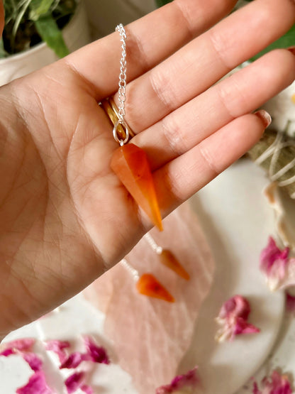 Carnelian Crystal Pendulum