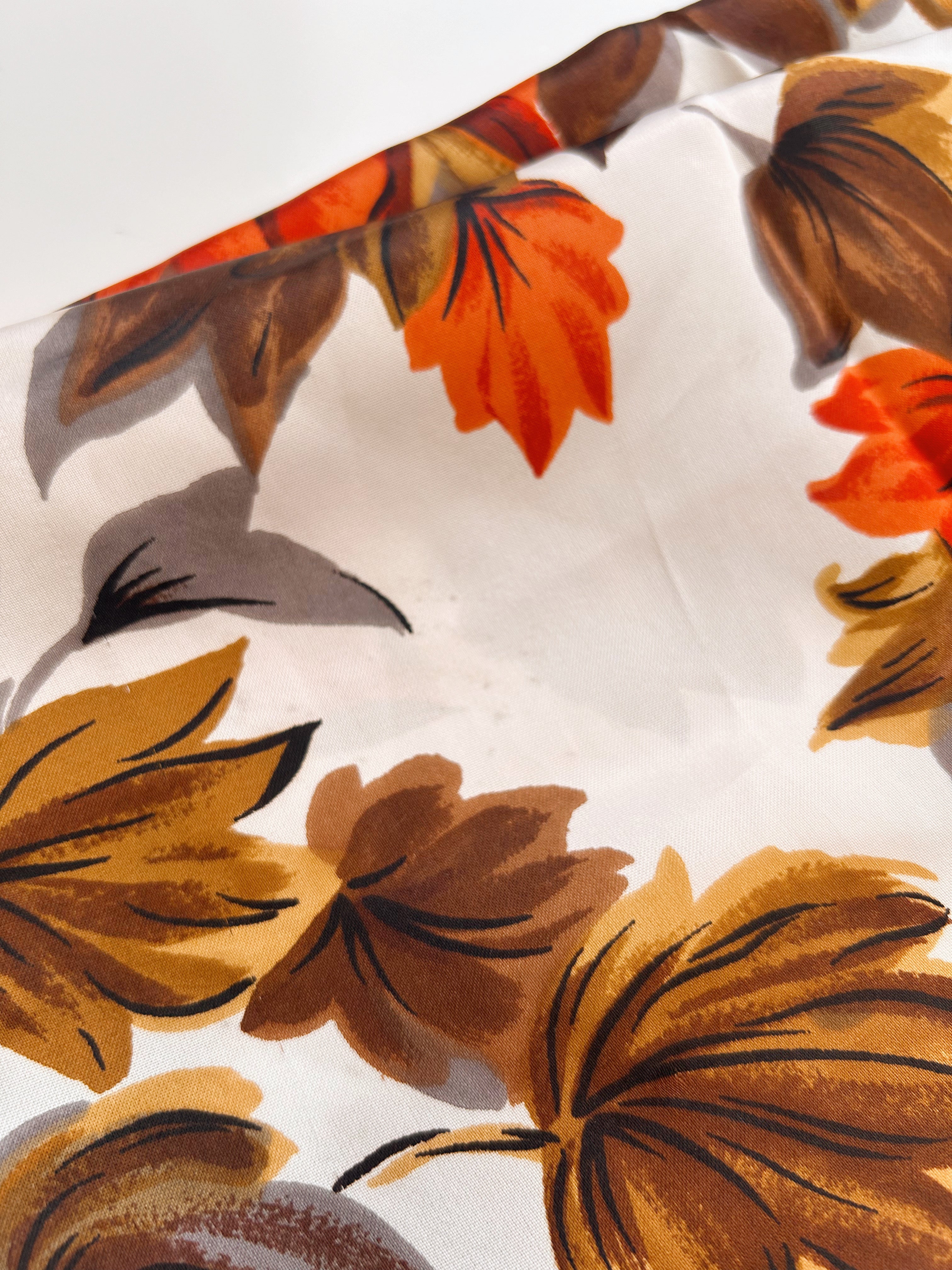 Vintage Witches Veil Scarf | Coral + Brown Floral