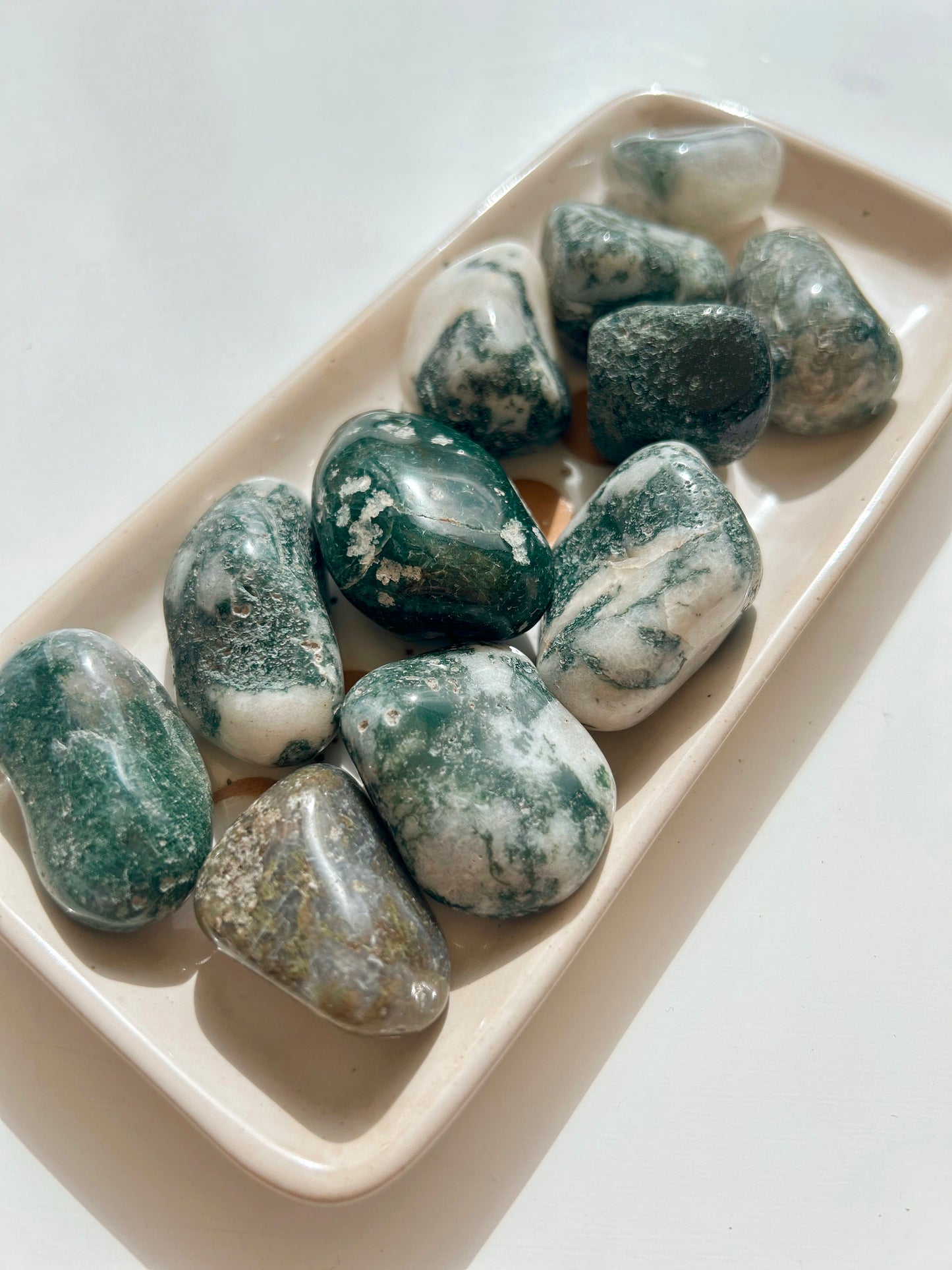 Moss Agate Large Tumblestones