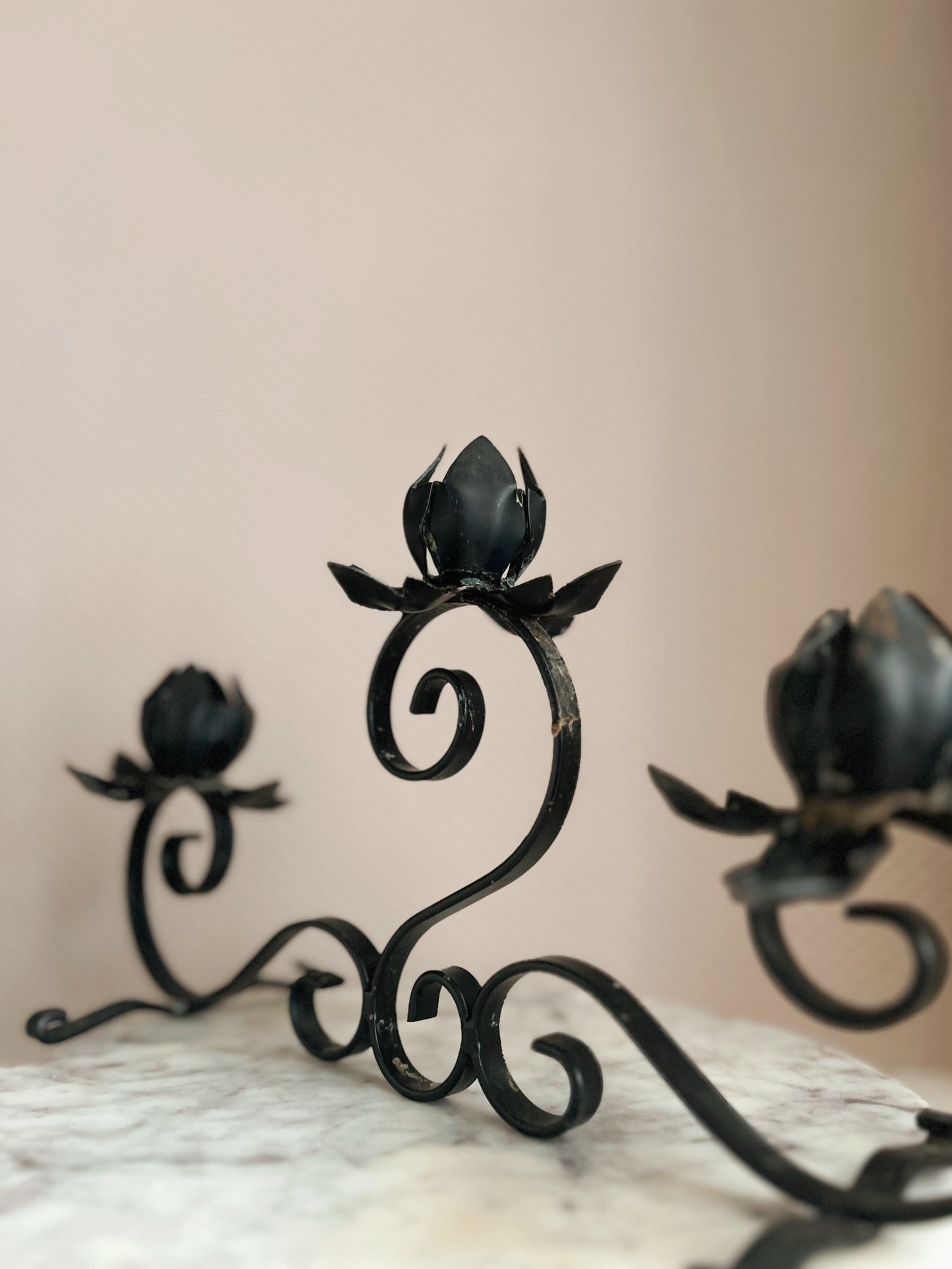 Vintage Cast Iron Candlestick Holder | UK ONLY