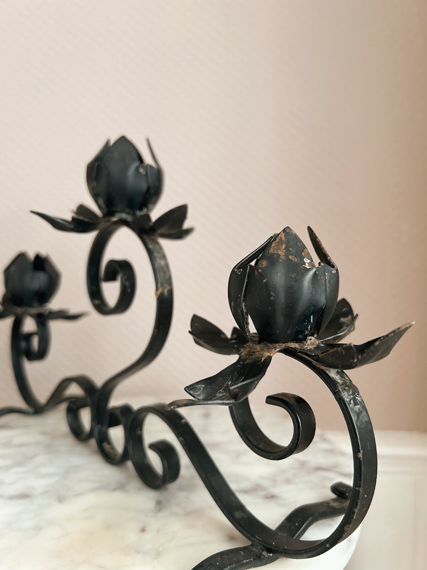 Vintage Cast Iron Candlestick Holder | UK ONLY