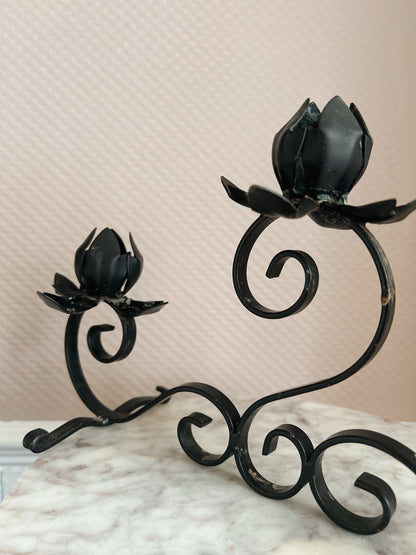 Vintage Cast Iron Candlestick Holder | UK ONLY