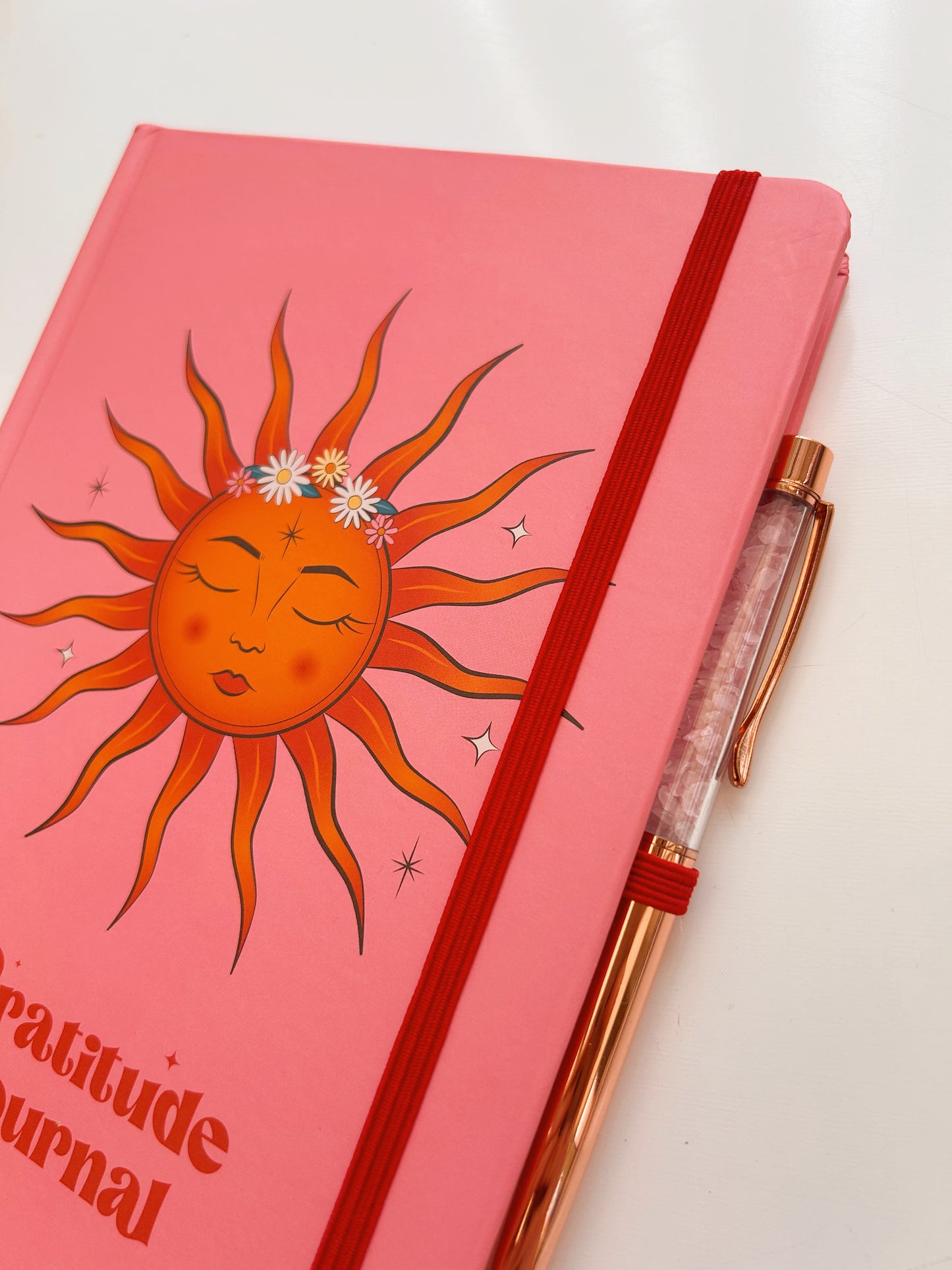 Gratitude Journal | Sun Notebook + Rose Quartz Pen