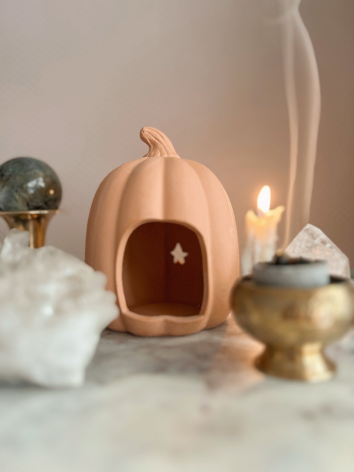 Terracotta Pumpkin Tealight Holder