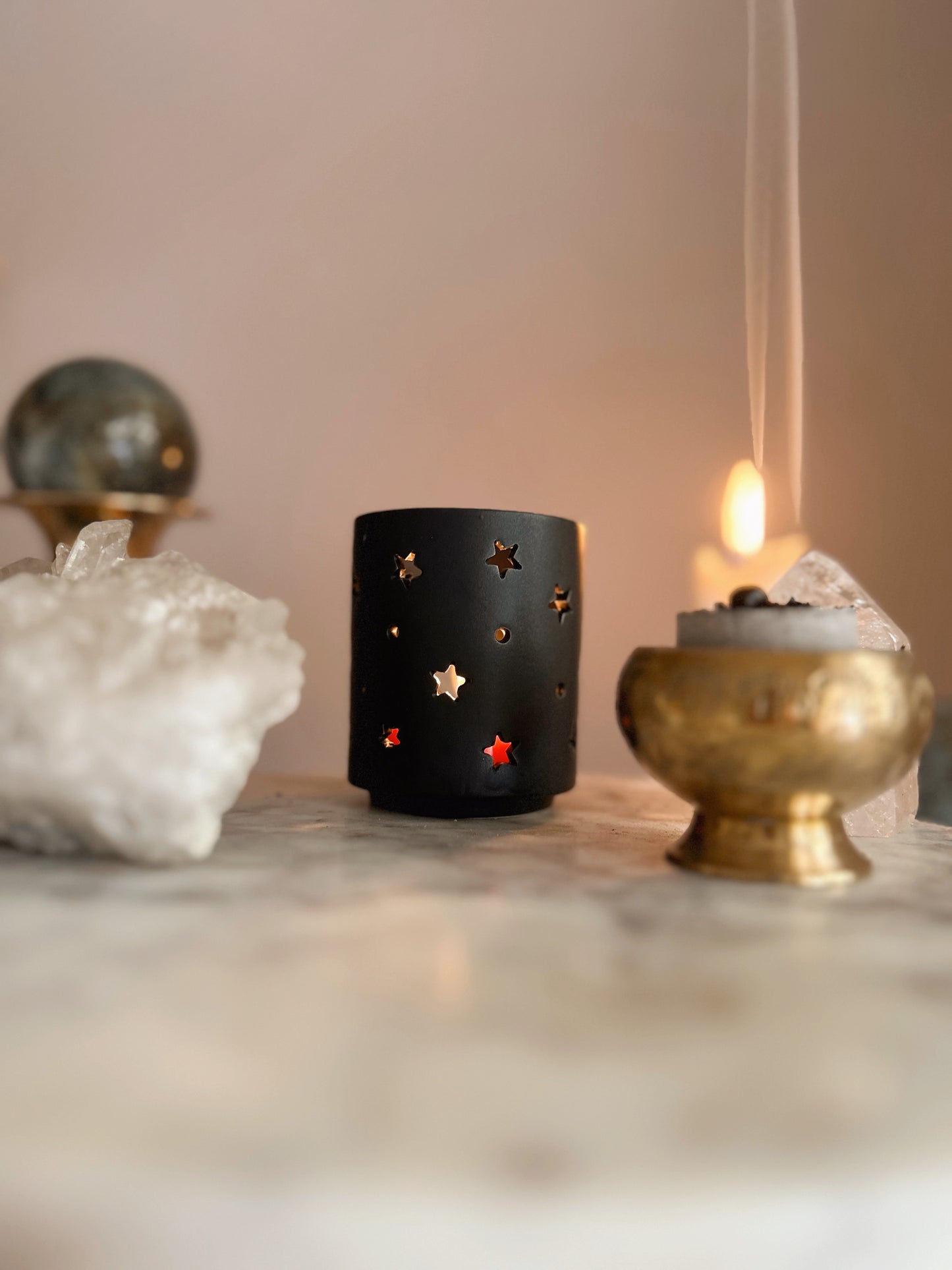 Mystical Black Moon Tealight Holder