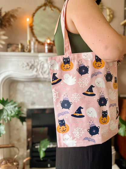 Pink Halloween Tote Bag