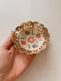 Vintage Brass + Floral Enamel Trinket Bowl