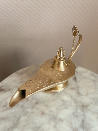 Vintage Brass Incense Genie Bottle