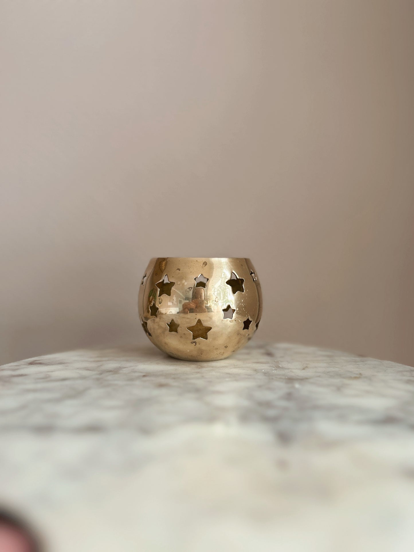 Vintage Brass Star Tealight Holder