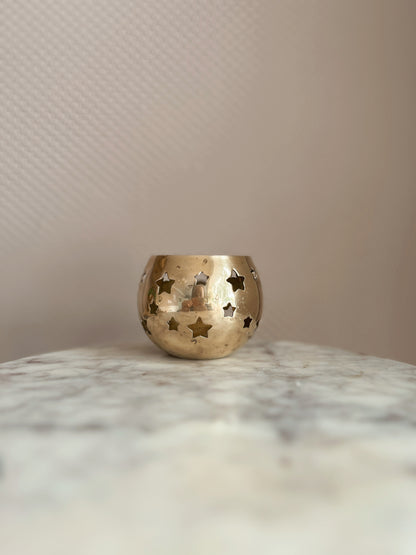 Vintage Brass Star Tealight Holder