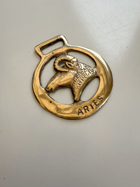 Vintage Brass Aries Medallion No.1