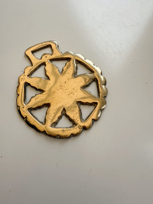 Vintage Brass Star Medallion