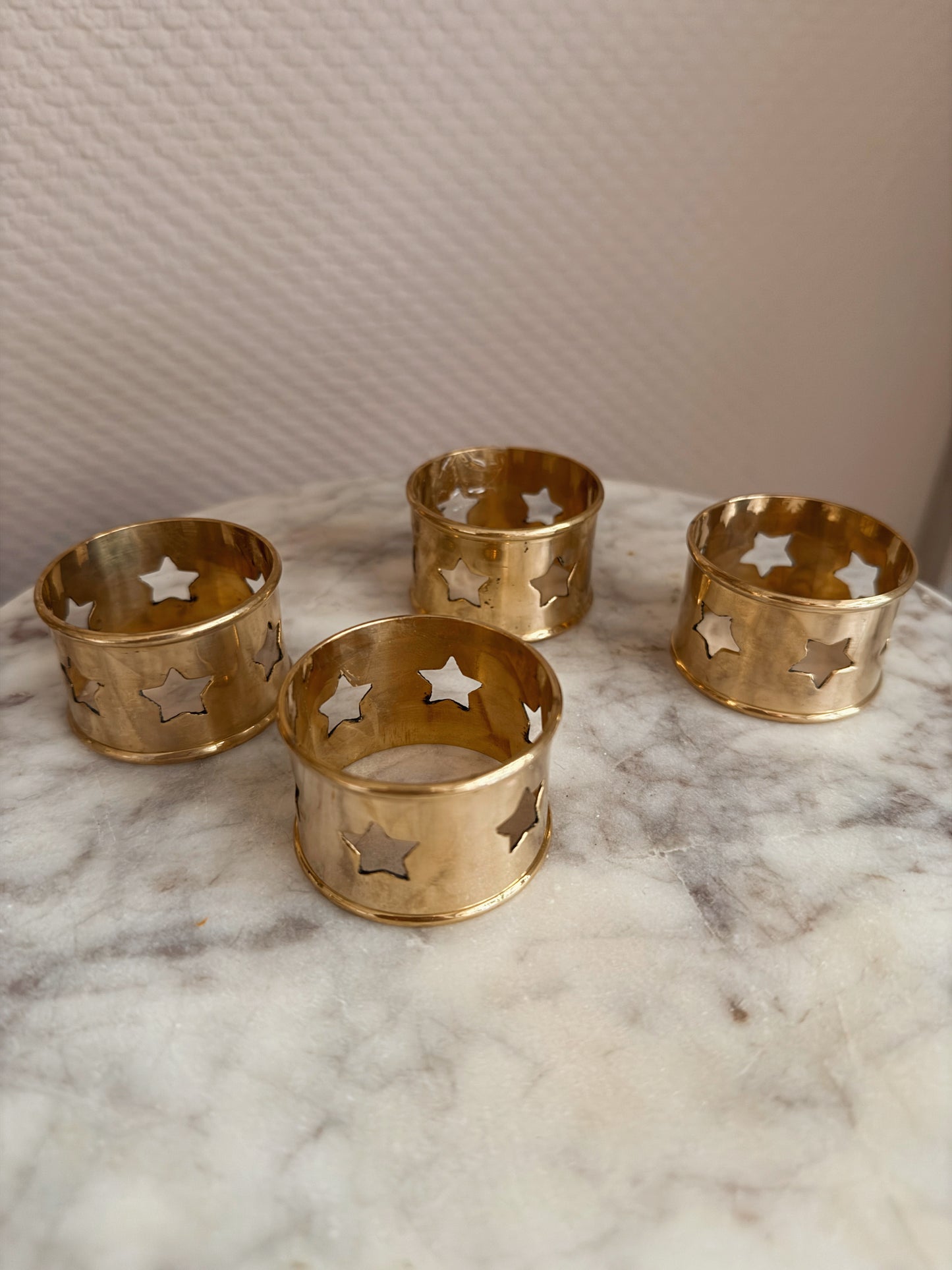 Vintage Brass Star Napkin Rings