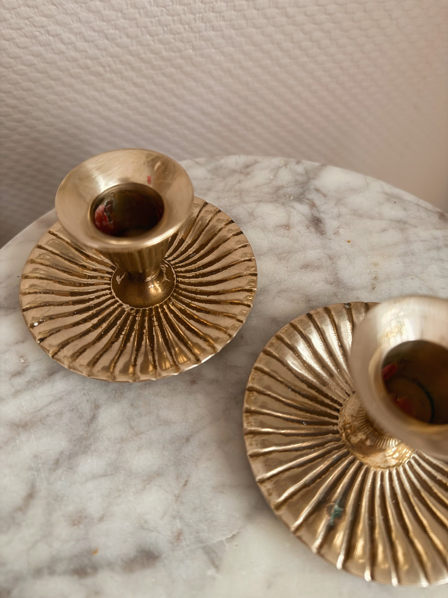 Vintage Brass Pair of Candlestick Holders