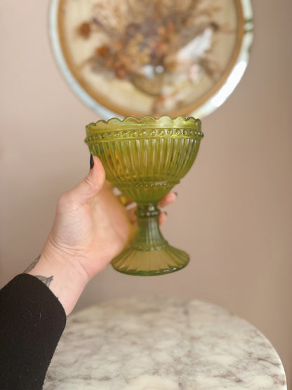 Vintage Mariskooli Green Glass Money Bowl