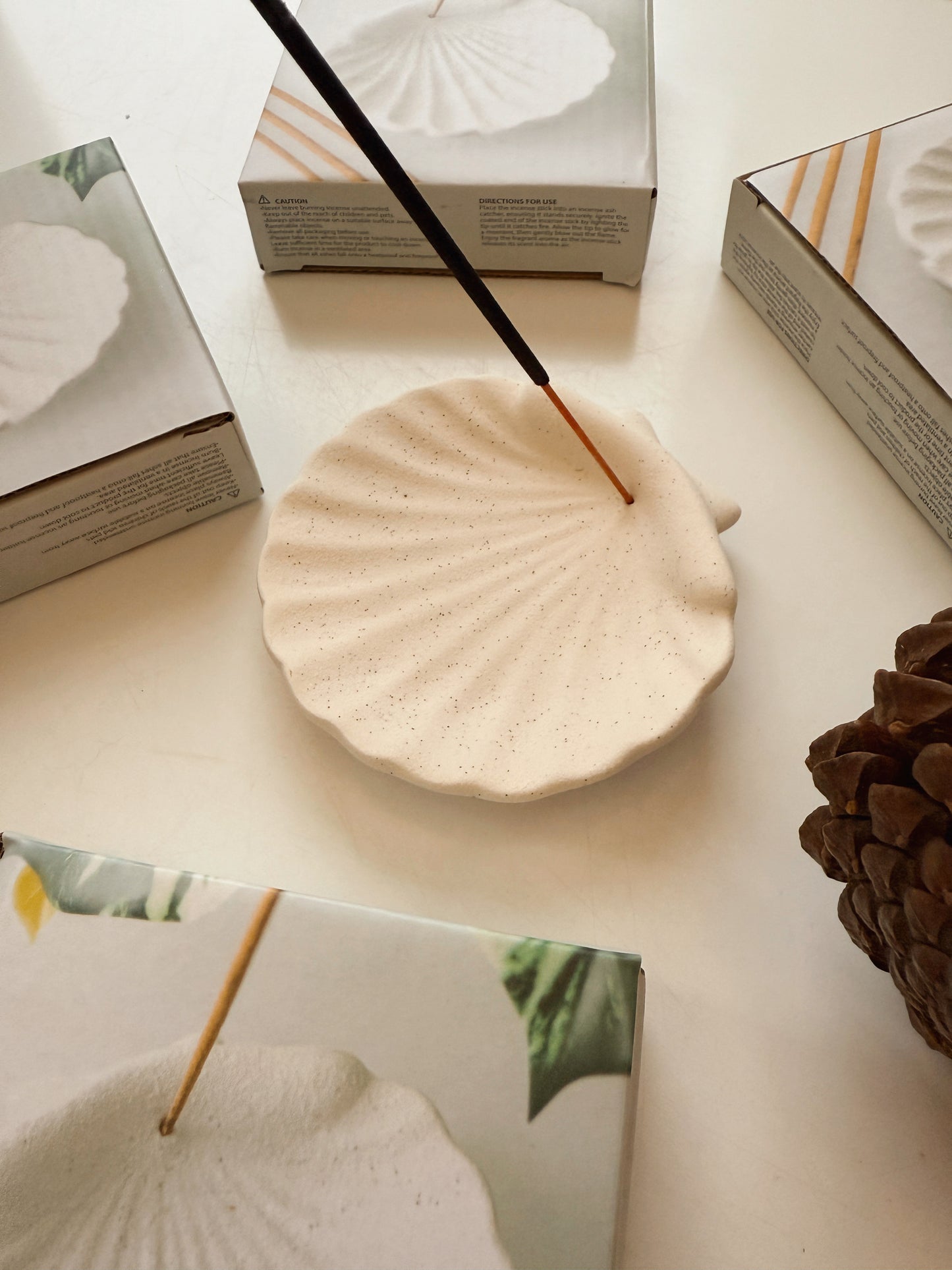 Ceramic Shell Incense Dish