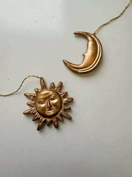 Vintage Pair of Celestial Yule Decorations