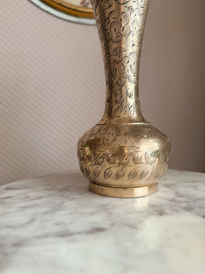 Vintage Brass Floral Vase