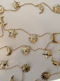 Vintage Sun Moon + Star Gold Garland