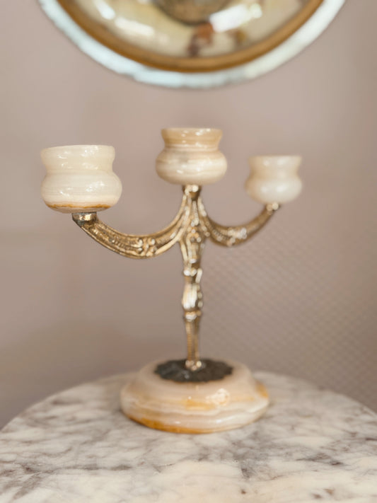 Vintage Onyx Candelabra (UK ONLY)