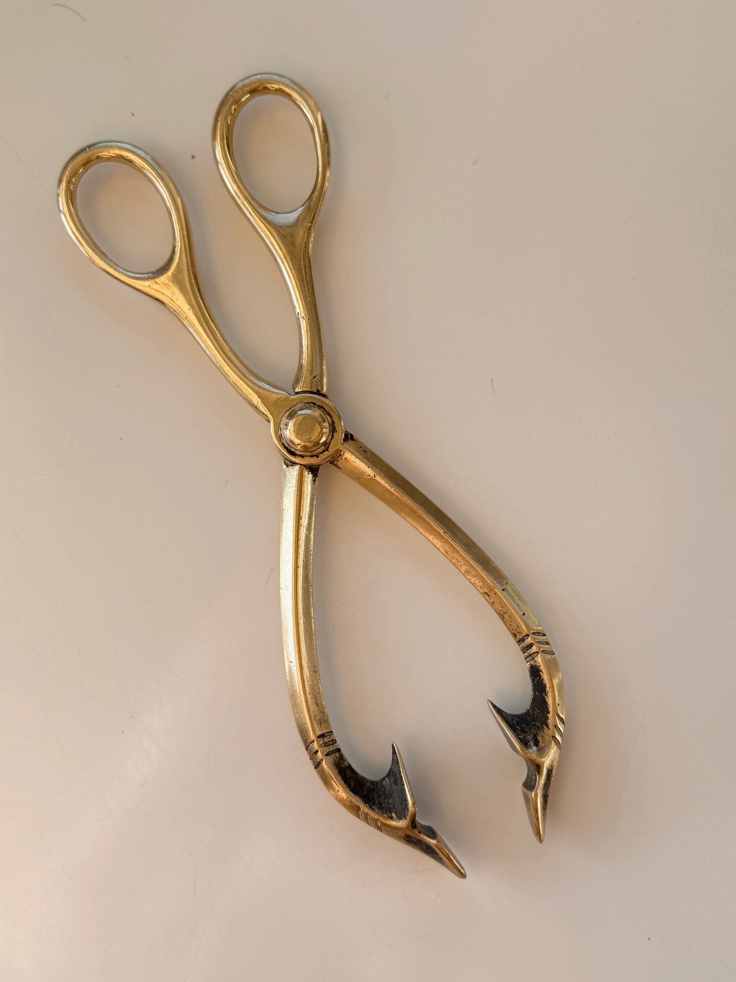 Vintage Brass Pair of Tongs