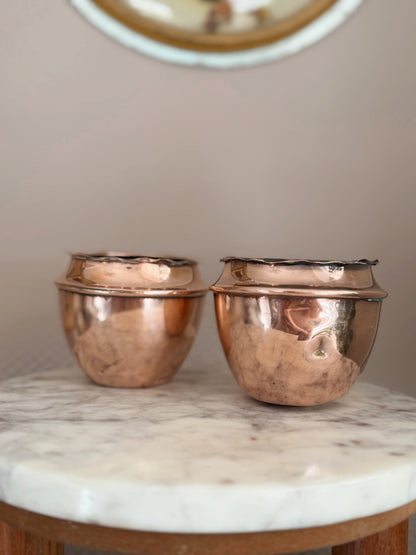 Vintage Pair of Copper Pots