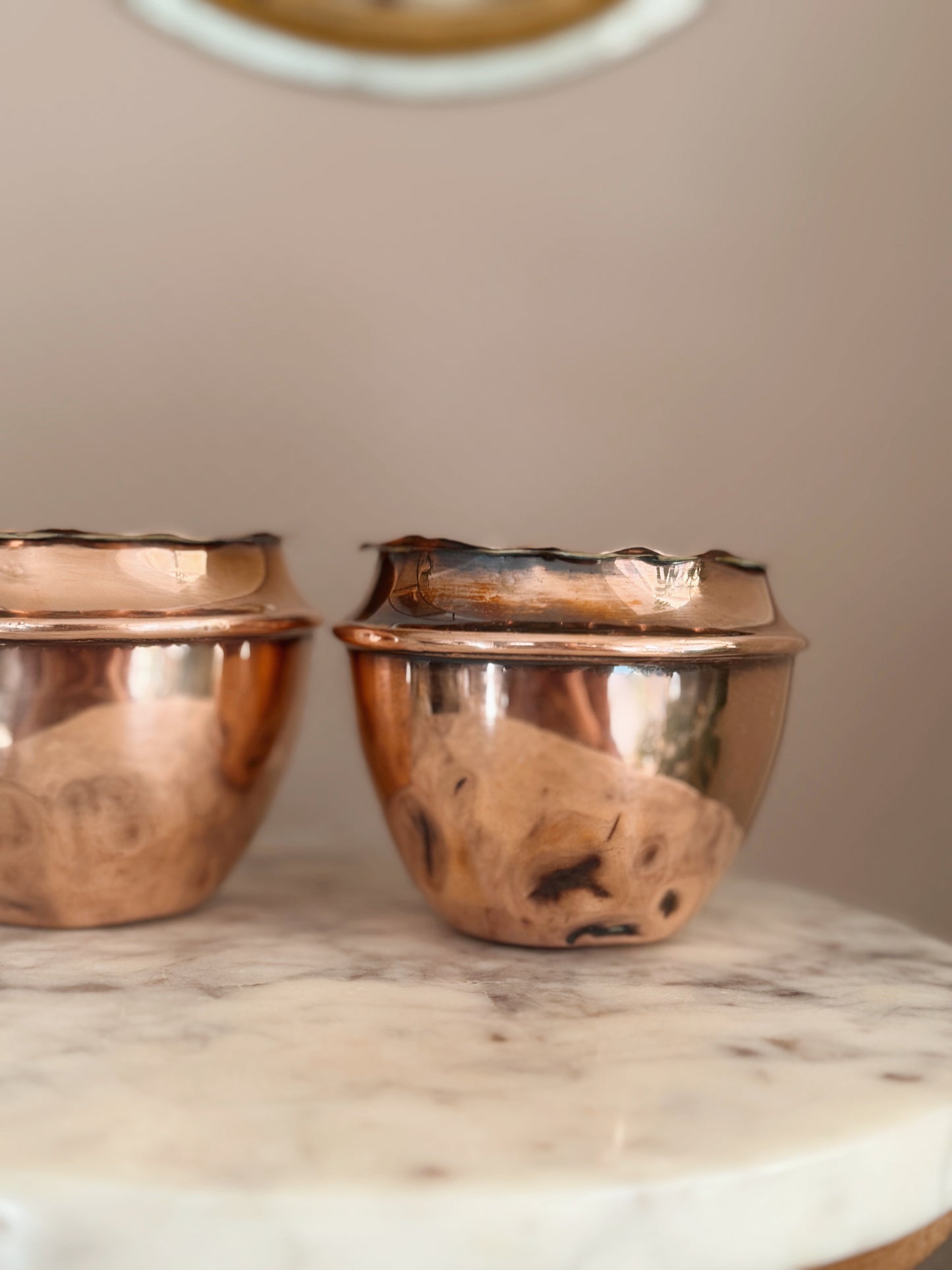 Vintage Pair of Copper Pots