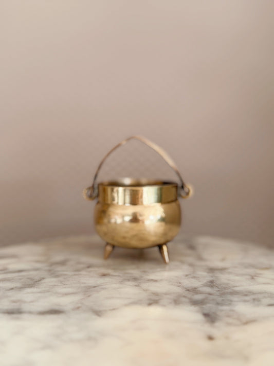 Vintage Brass Mini Cauldron