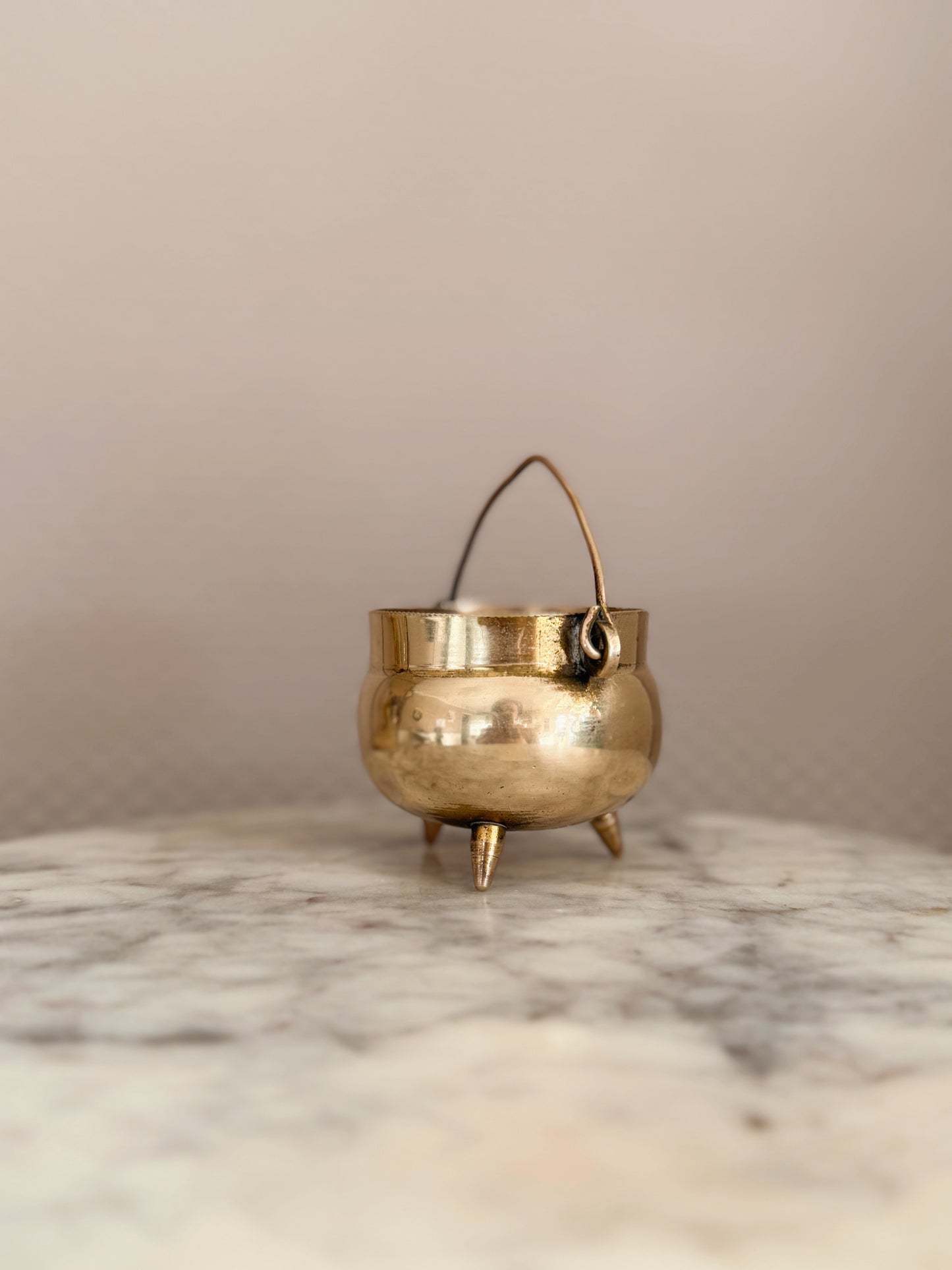 Vintage Brass Mini Cauldron