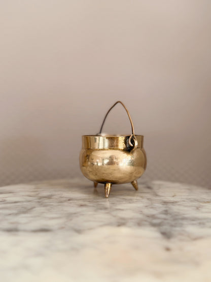 Vintage Brass Mini Cauldron