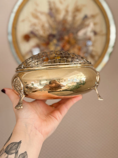 Vintage Brass Large Incense Pot