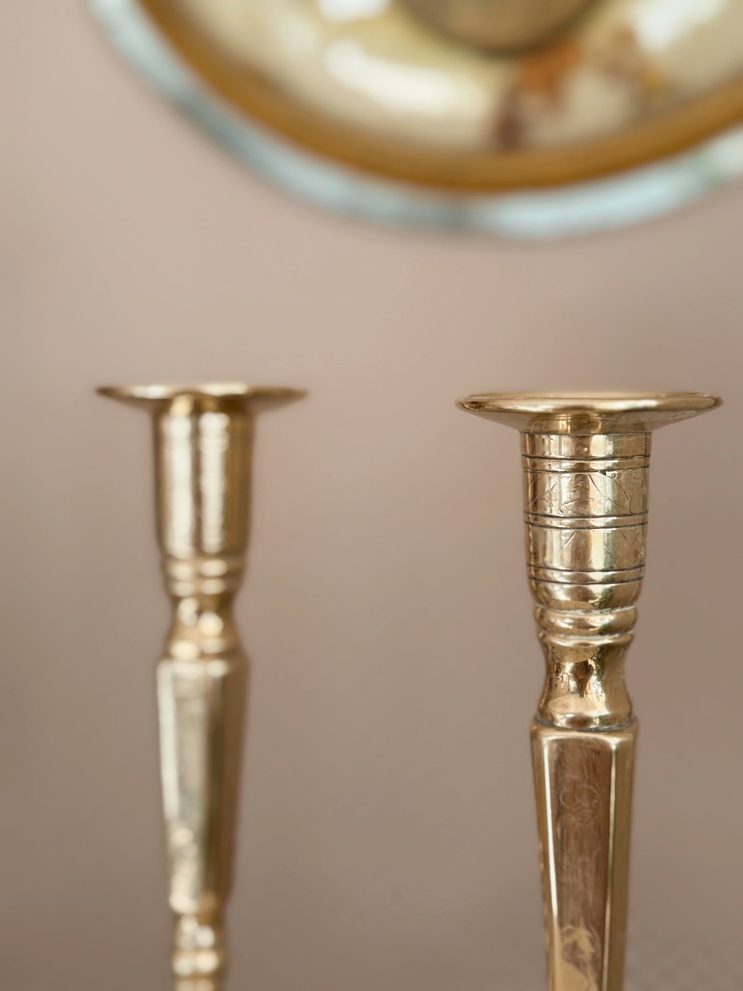 Vintage Brass Pair of Candlestick Holders