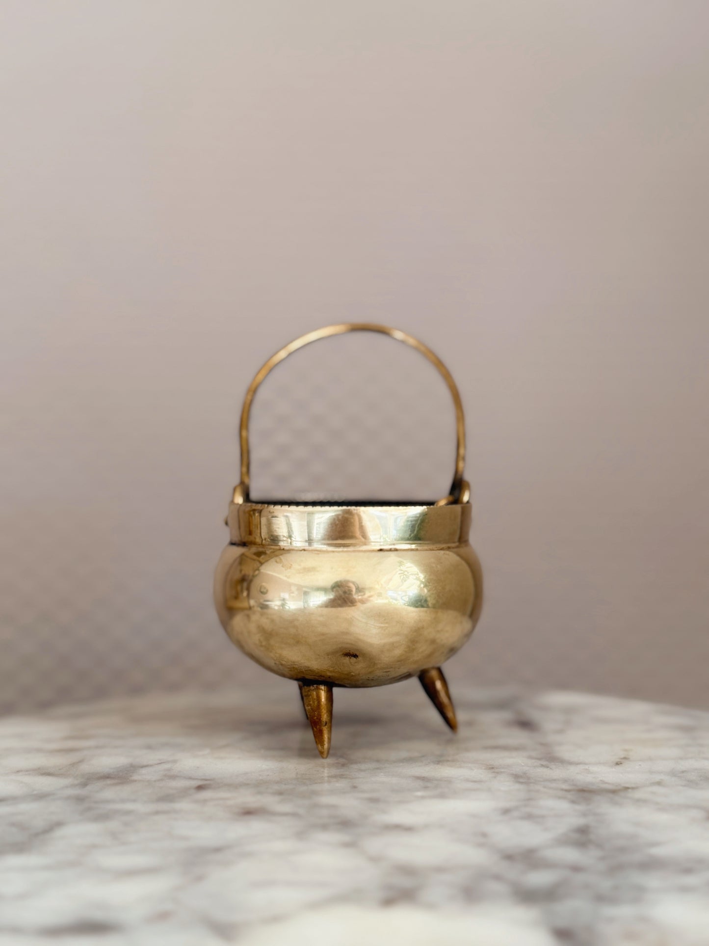 Vintage Brass Mini Cauldron No.2