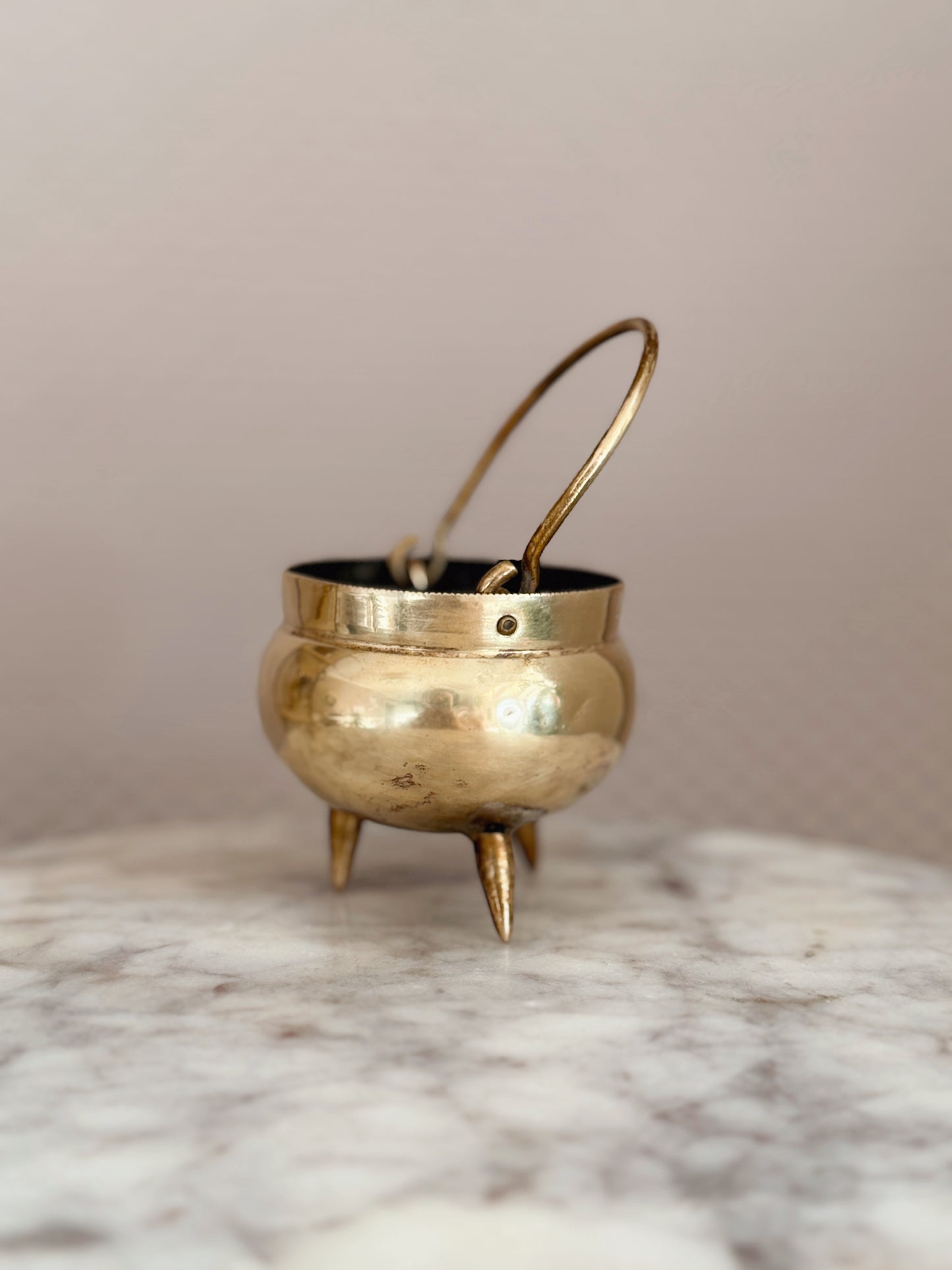 Vintage Brass Mini Cauldron No.2