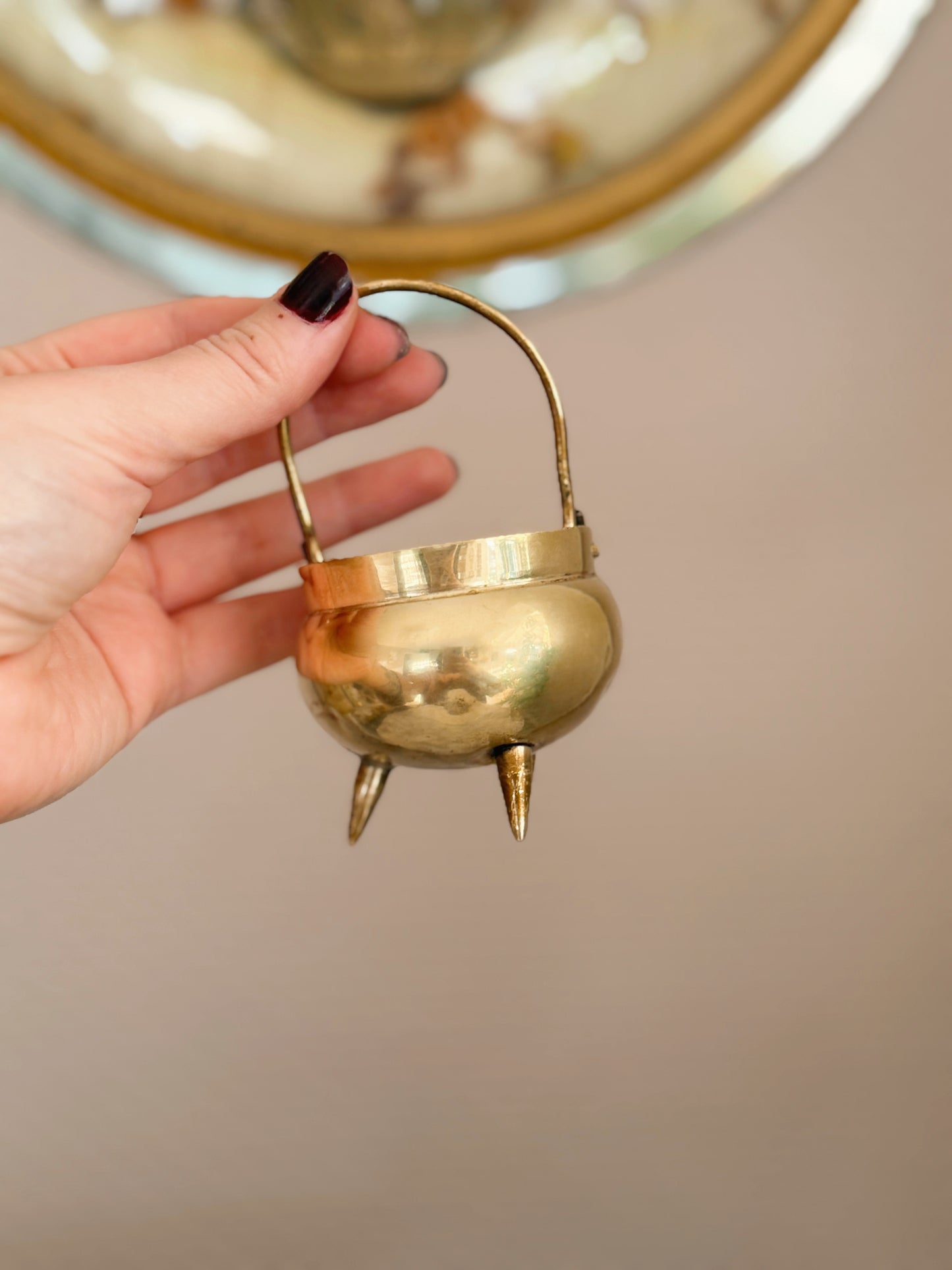 Vintage Brass Mini Cauldron No.2