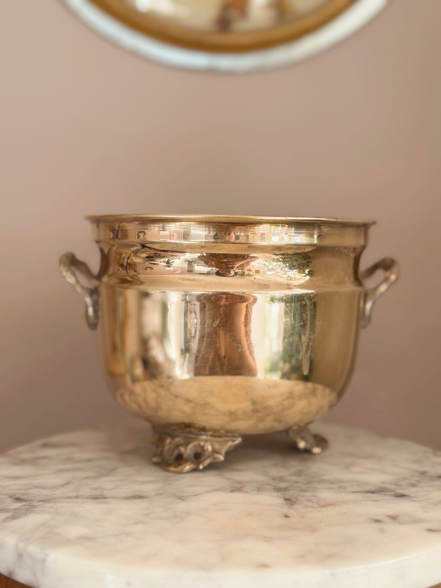 Vintage Medium Brass Cauldron