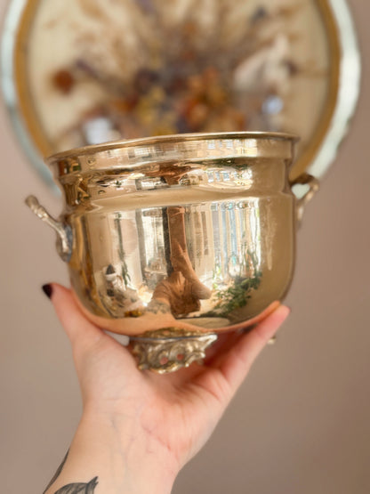 Vintage Medium Brass Cauldron