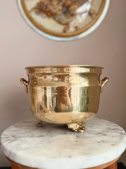 Vintage Large Brass Cauldron