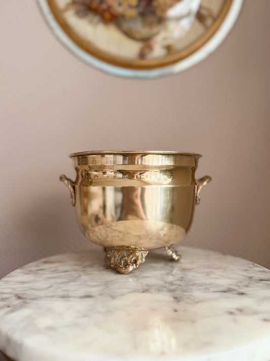 Vintage Medium Brass Cauldron