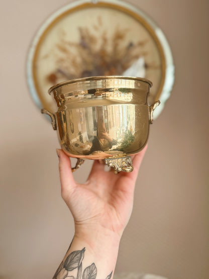 Vintage Medium Brass Cauldron