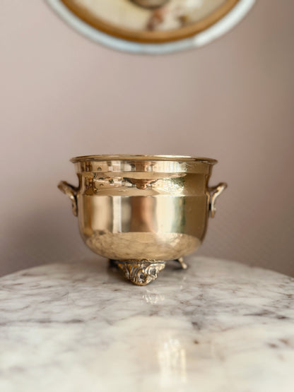 Vintage Small Brass Cauldron