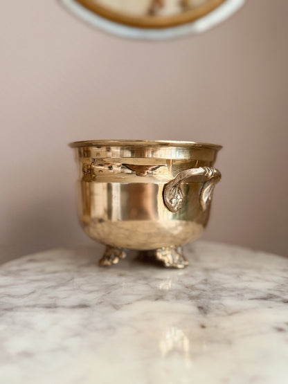 Vintage Small Brass Cauldron