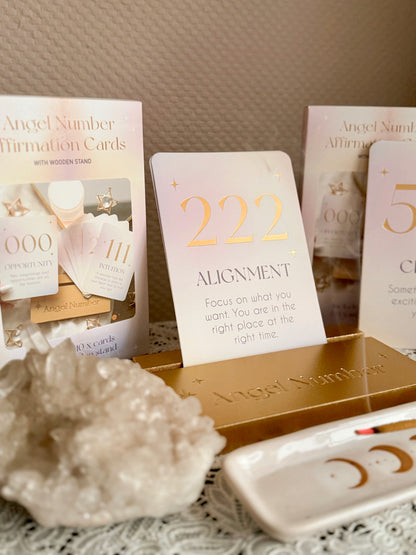 Angel Number Affirmation Cards + Stand