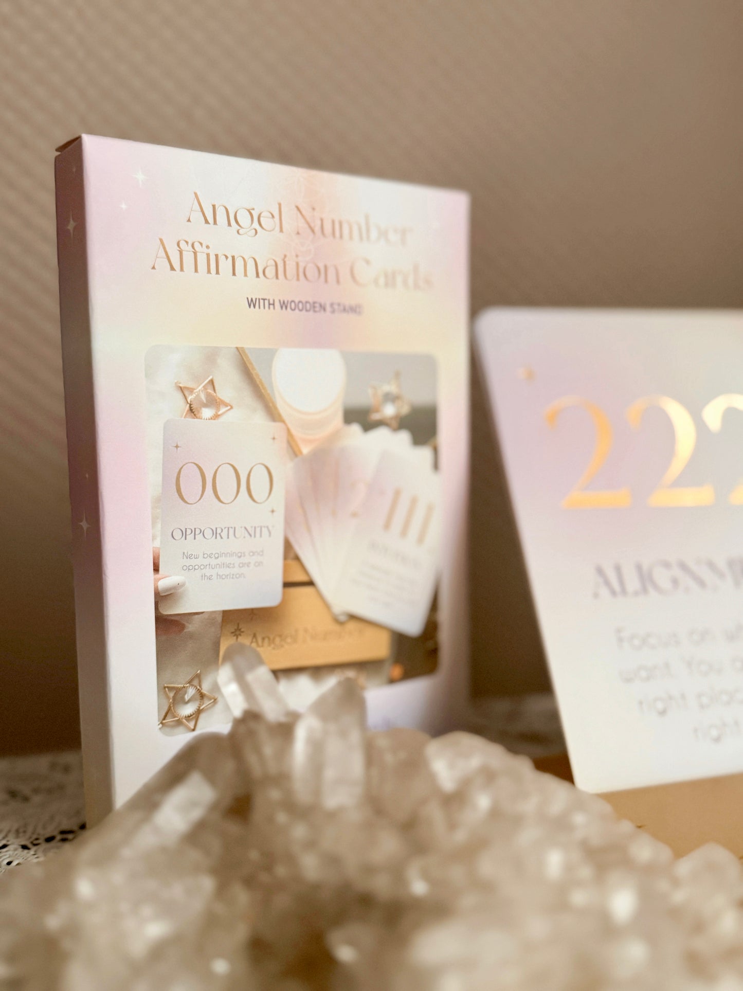 Angel Number Affirmation Cards + Stand