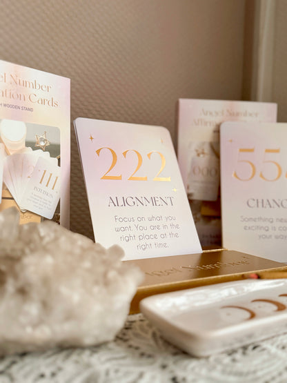 Angel Number Affirmation Cards + Stand