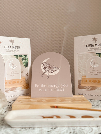 Luna Moth Affirmation Cards + Stand